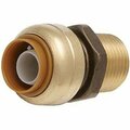 Sharkbite U120LFA4 MALE CONNECTOR 1/2SB X 1/2MPT BRASS, 4PK UR120A4